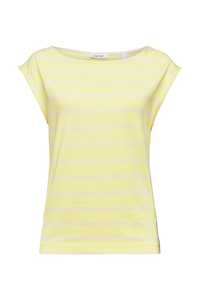Esprit Damen T-Shirt Ärmelloses T-Shirt im Streifenlook pastel 