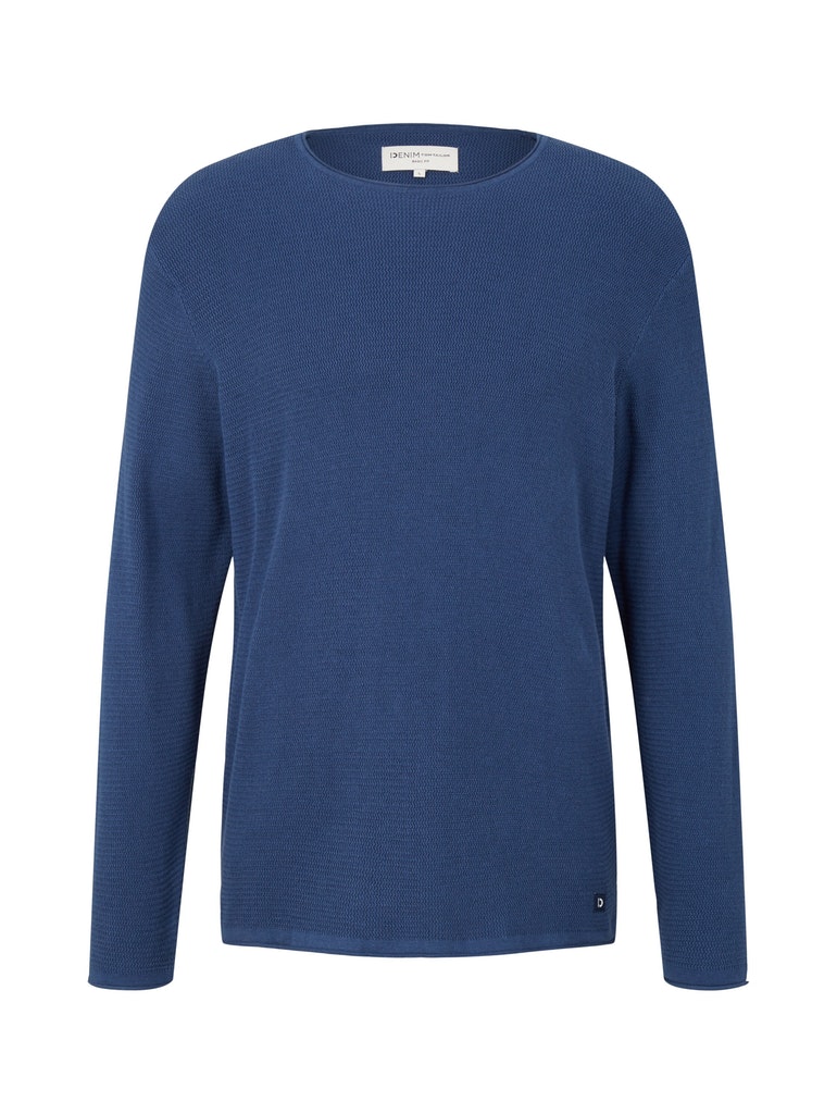 Tom Tailor Denim Herren Pullover 1016090 Dark Duck Blue - crewneck