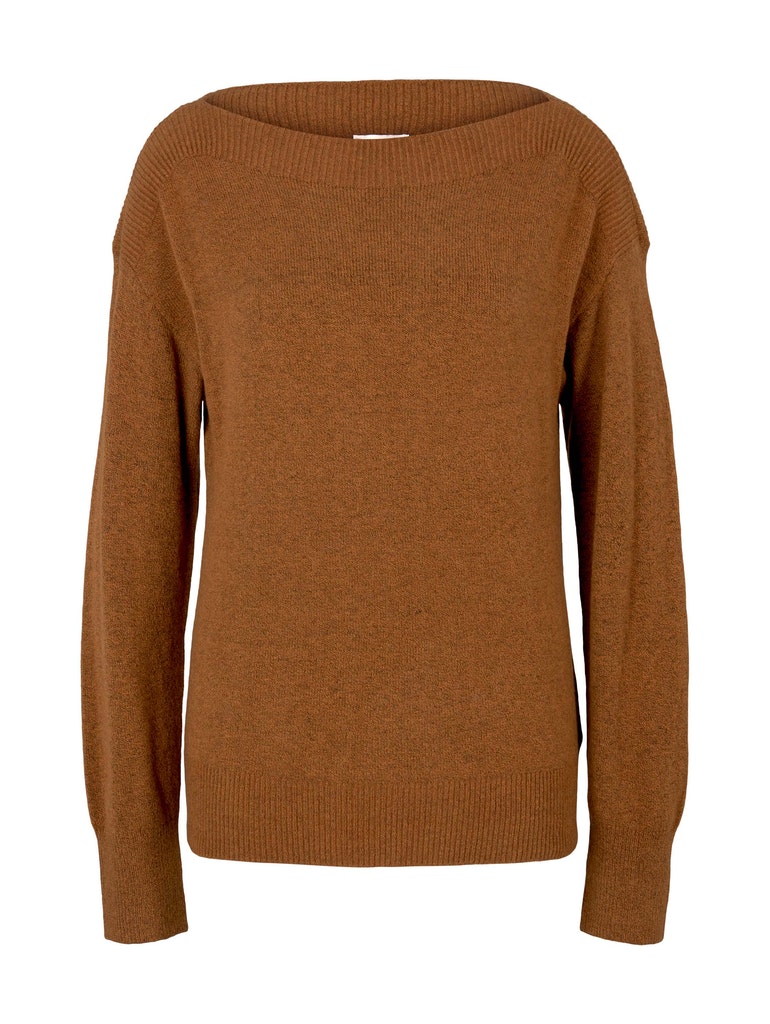 Tom Tailor Damen Pullover 1029007 Gingerbread Brown Melange