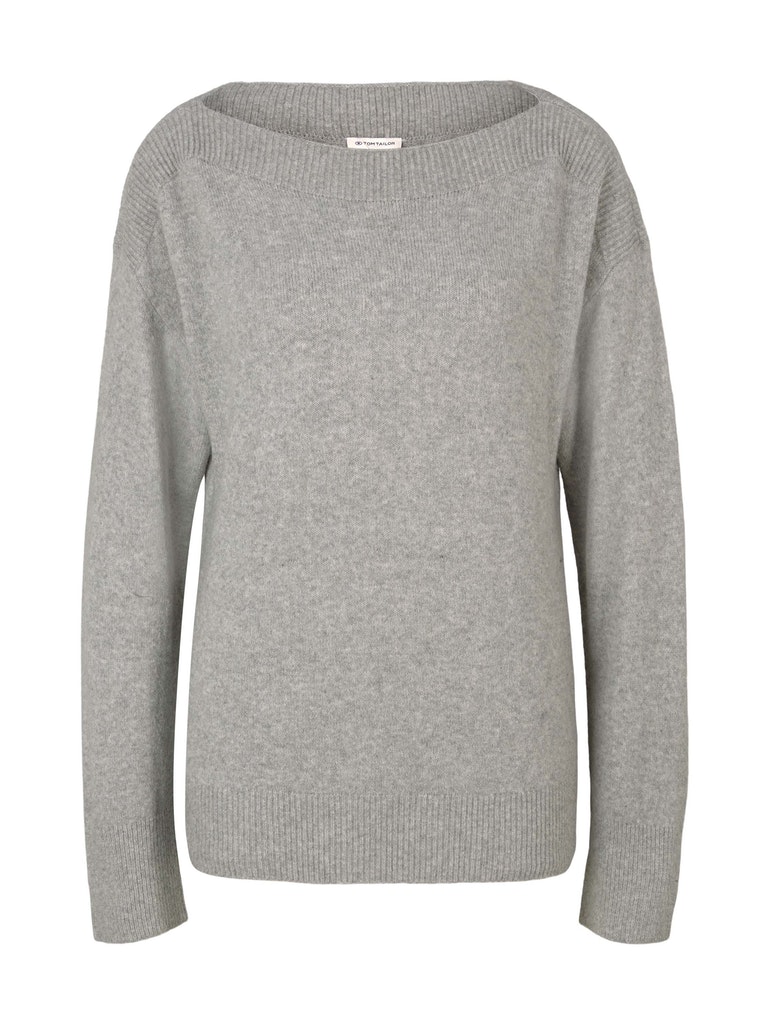 Tom Tailor Damen Pullover 1029007 Silver Grey Melange