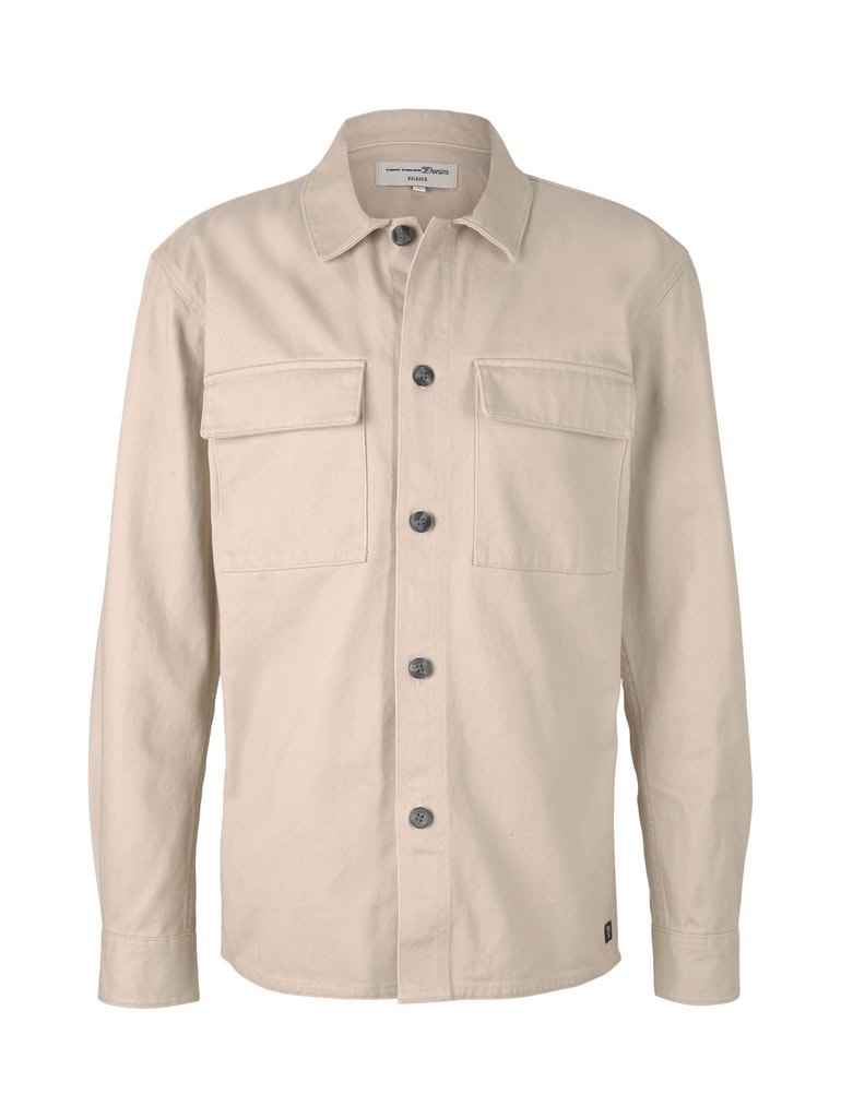Tom Tailor Denim Herren Hemd 1029615 Light Cashew Beige - overshirt