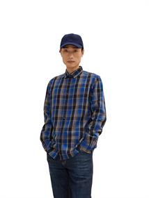 1033705 blue navy brown check
