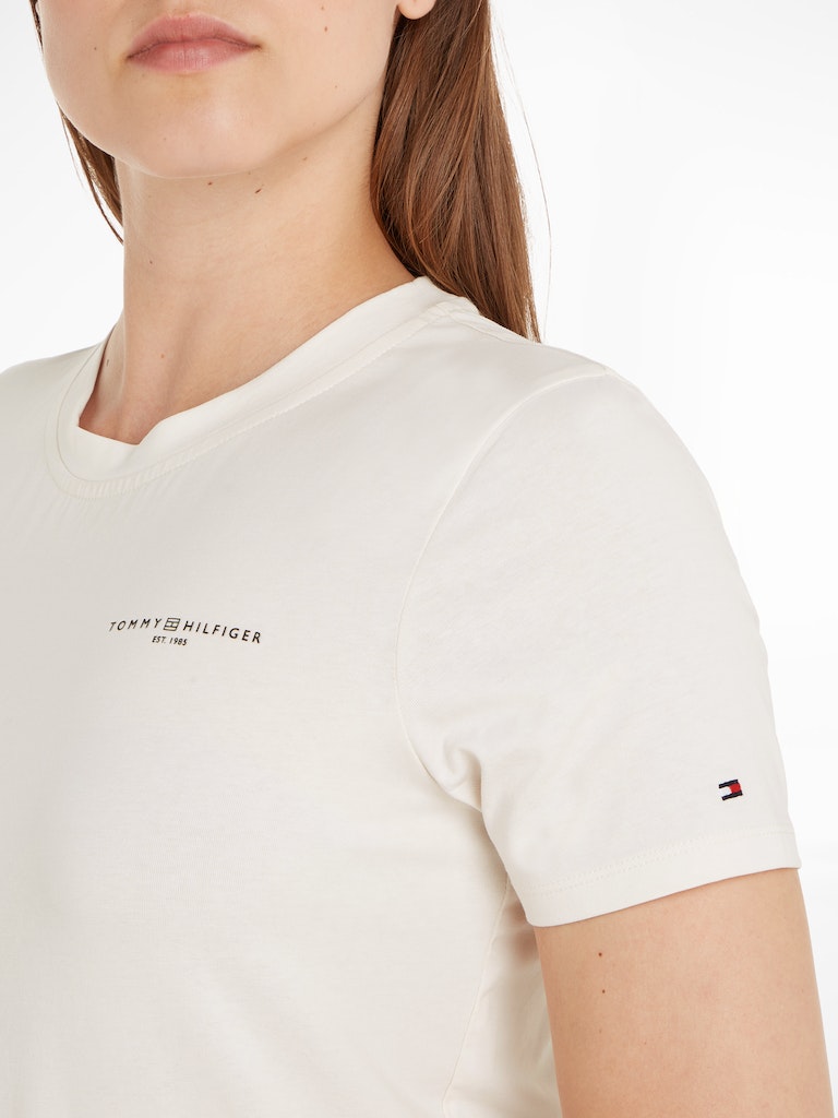 Tommy Hilfiger Damen T-Shirt 1985 REG MINI CORP LOGO C-NK SS 