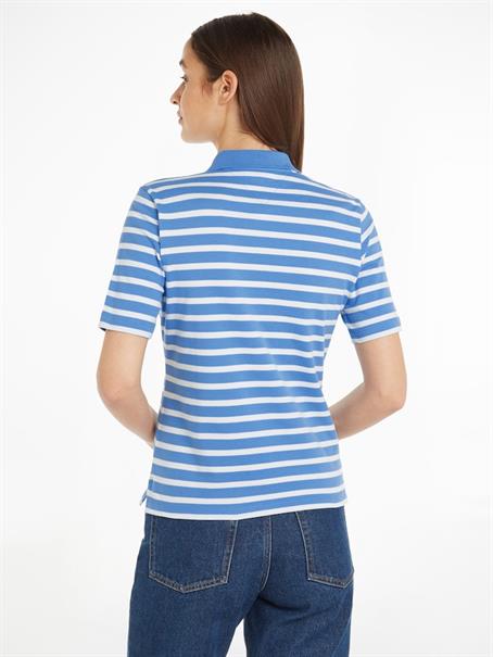 1985 REG PIQUE STRIPE POLO SS breton ecru-blue spell