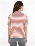 1985 REG PIQUE STRIPE POLO SS breton stp- teaberry- ecru