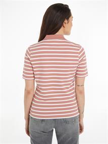 1985 REG PIQUE STRIPE POLO SS breton stp- teaberry- ecru