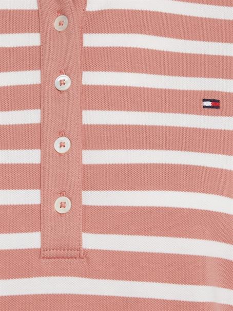 1985 REG PIQUE STRIPE POLO SS breton stp- teaberry- ecru