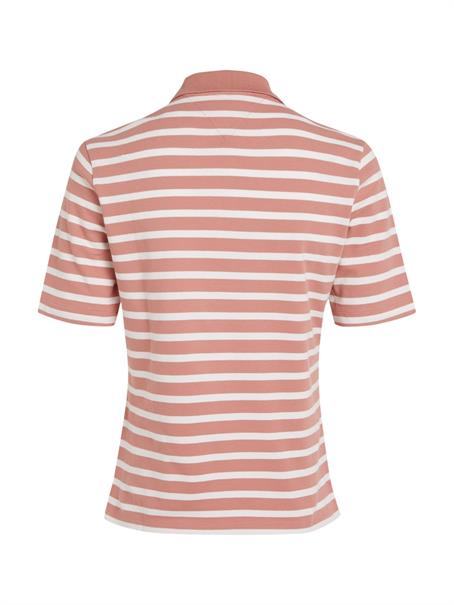 1985 REG PIQUE STRIPE POLO SS breton stp- teaberry- ecru