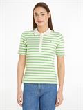 1985 REG PIQUE STRIPE POLO SS breton stp w white- spring lime