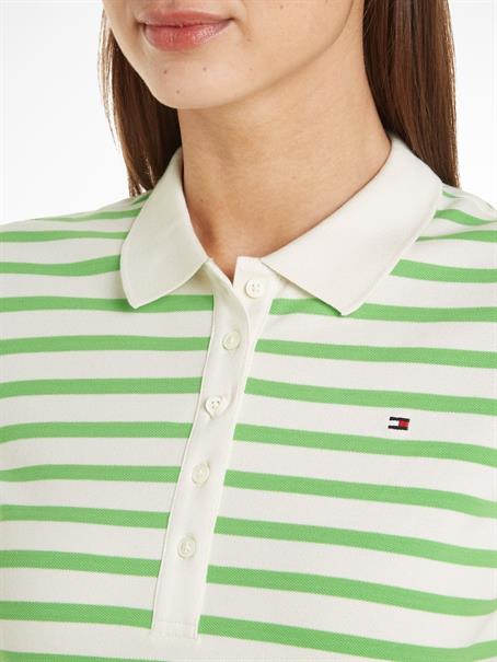 1985 REG PIQUE STRIPE POLO SS breton stp w white- spring lime