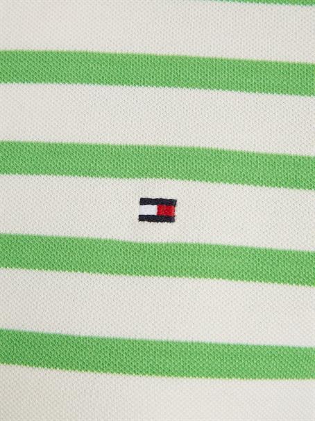 1985 REG PIQUE STRIPE POLO SS breton stp w white- spring lime