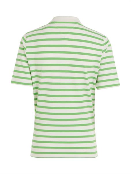 1985 REG PIQUE STRIPE POLO SS breton stp w white- spring lime