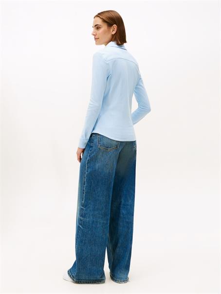 1985 SLIM PIQUE BTN DOWN LS ithaca stp- vessel blue