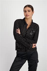 2-farbige Strickjacke mit Patches toffee