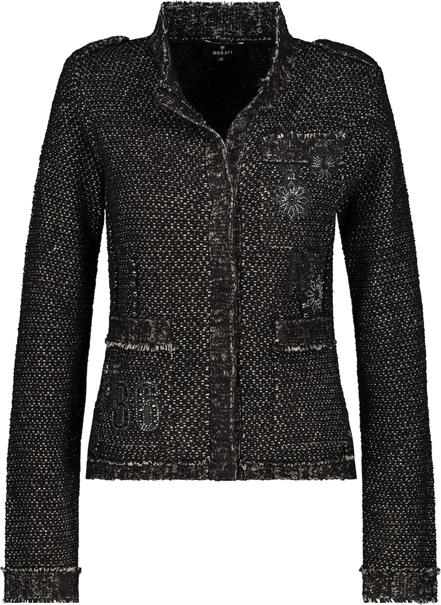 2-farbige Strickjacke mit Patches toffee