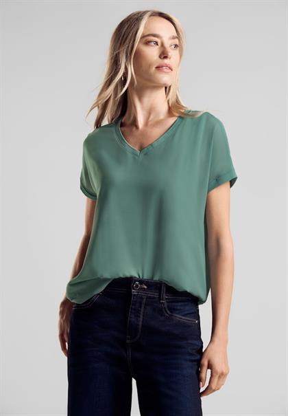 2 in 1 Chiffon-T-Shirt seafoam green