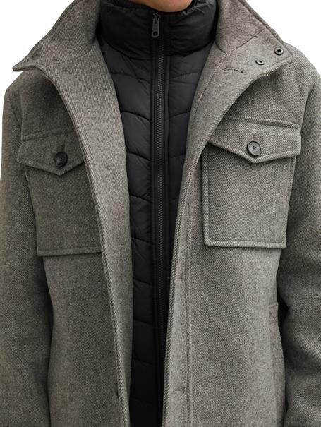 2-in-1 Jacke mit Wolle steel grey wool twill
