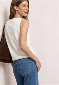 2-in-1 Mesh-Top mit U-Boot-Ausschnitt off white