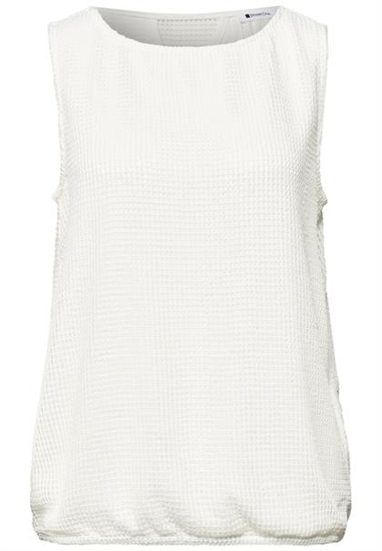 2-in-1 Mesh-Top mit U-Boot-Ausschnitt off white
