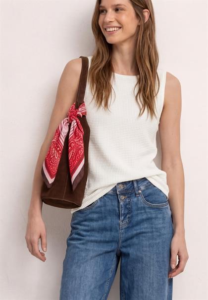 2-in-1 Mesh-Top mit U-Boot-Ausschnitt off white