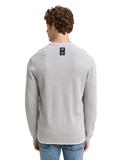 2-in-1 Strickpullover aus Baumwolle light stone grey melange