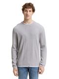 2-in-1 Strickpullover aus Baumwolle light stone grey melange