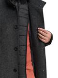 2-in-1 Wollmantel mit abnehmbarer Innenjacke dark grey black herringbone