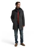 2-in-1 Wollmantel mit abnehmbarer Innenjacke dark grey black herringbone
