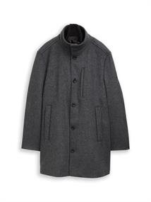 2-in-1 Wollmantel mit abnehmbarer Innenjacke dark grey black herringbone