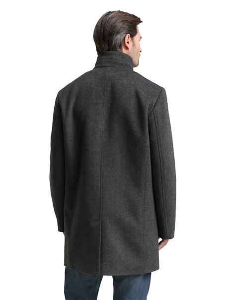 2-in-1 Wollmantel mit abnehmbarer Innenjacke dark grey black herringbone