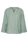 3/4-Arm Bluse aus Cord mit Split Neck eucalyptus green