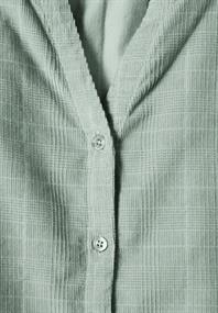 3/4-Arm Bluse aus Cord mit Split Neck eucalyptus green