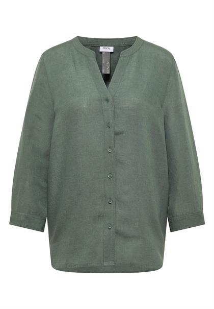3/4-Arm Bluse aus Leinenmix just khaki