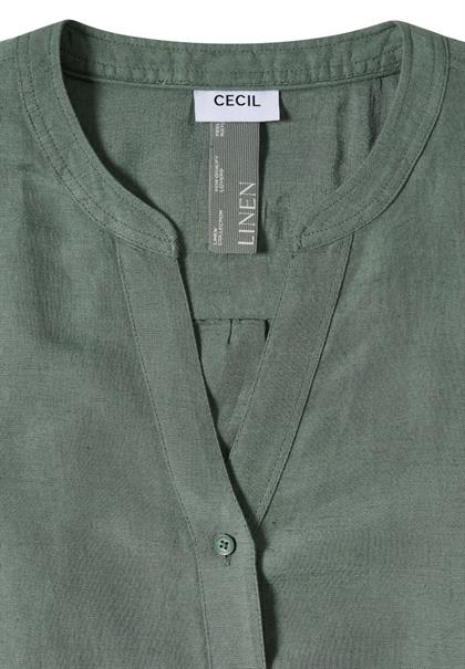 3/4-Arm Bluse aus Leinenmix just khaki