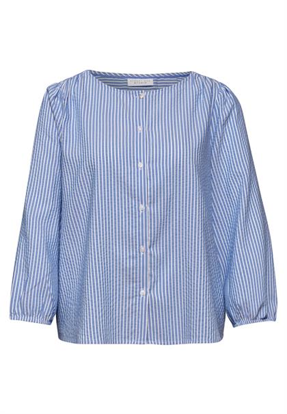 3/4-Arm Bluse in Seersuckerqualität original blue
