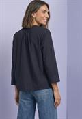 3/4-Arm Bluse mit Split Neck indigo night