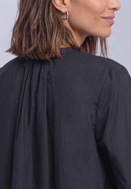 3/4-Arm Bluse mit Split Neck indigo night
