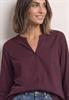 3/4-Arm Bluse mit Split Neck rustic rouge