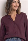 3/4-Arm Bluse mit Split Neck rustic rouge