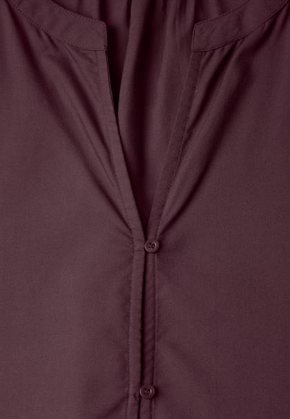 3/4-Arm Bluse mit Split Neck rustic rouge