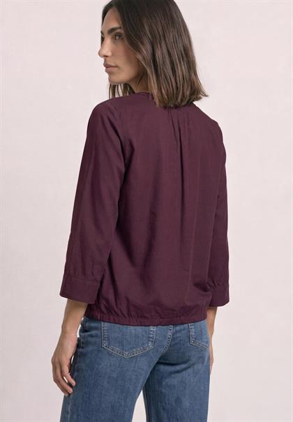 3/4-Arm Bluse mit Split Neck rustic rouge