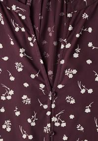 3/4-Arm Bluse mit Split Neck und Print rustic rouge