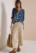 3/4-Arm Bluse mit Turn-Up und Print urban dark blue