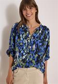 3/4-Arm Bluse mit Turn-Up und Print urban dark blue