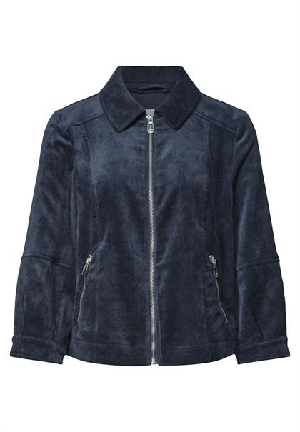 3/4 Arm Cordjacke mit Hemdkragen darkest blue