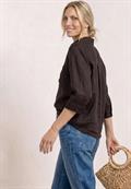 3/4-Arm Hemdbluse aus Leinen espresso brown