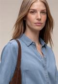 3/4-Arm Hemdbluse im Denim-Look light blue soft wash