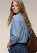 3/4-Arm Hemdbluse im Denim-Look light blue soft wash