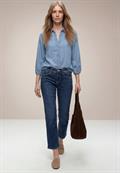 3/4-Arm Hemdbluse im Denim-Look light blue soft wash