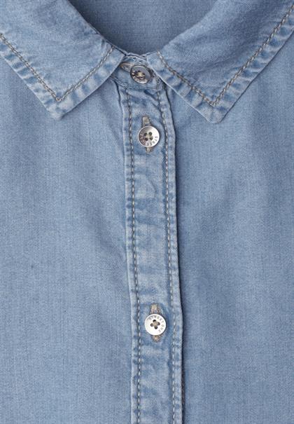 3/4-Arm Hemdbluse im Denim-Look light blue soft wash